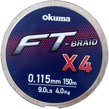 Okuma Ft-*4 Braided Line 150 mt Grey Örgü Ip Misina