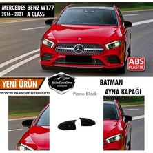 Şüscar Oto Mercedes A Class W177 2018-2021 Batman Yarasa Ayna Kapağı Piano Black Abs Plastik