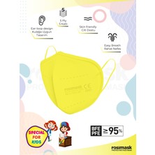 Rosimask Ffp2 Çocuk Maske (6-12 Yaş) 10 Adet Sarı Maske