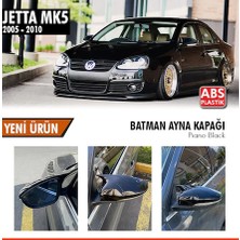 Şüscar Oto Vw Jetta Mk5 2005-2010 Batman Yarasa Ayna Kapağı Piano Black Abs Plastik