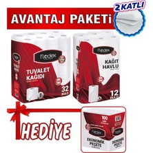 Flodex Tuvalet Kağıdı Çift Katlı 32 Li Pk + Flodex Kağıt Havlu Çift Katlı 12'li Paket + Peçete