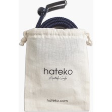 Hateko Erkek Lacivert  Deri Detaylı Elastik Örme Kemer