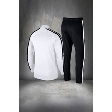 Poseidon Storm Erkek Beyaz Supra Penye Kumaş Şık ve Rahat Eşofman Takımı Seti (S-3xl)