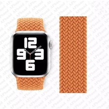 Desingshop  Apple Watch Uyumlu 5 41 mm Örgü Solo Loop Kordon Kayış Small: 12,7 cm Turuncu