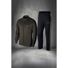 Poseidon Storm Erkek Haki Supra Penye Kumaş Yürüyüş Antrenman Fitness Eşofman Seti (S-3xl)
