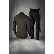 Poseidon Storm Erkek Haki Supra Penye Kumaş Yürüyüş Antrenman Fitness Eşofman Seti (S-3xl)