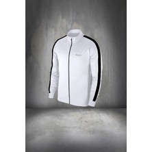 Poseidon Storm Erkek Beyaz Supra Penye Kumaş Fermuarlı Günlük Rahat Koşu Takımı Seti (S-3xl)