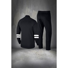 Poseidon Storm Erkek Siyah Supra Penye Kumaş Fit Kalıp Koşu Seti (S-3xl)
