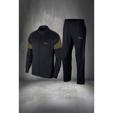 Poseidon Storm Erkek Siyah Supra Penye Kumaş Fermuarlı Eşofman Takımı (S-3xl)