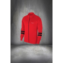 Poseidon Storm Erkek Kırmızı Supra Penye Kumaş Fermuarlı Koşu Seti (S-3xl)