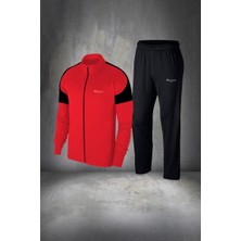 Poseidon Storm Erkek Kırmızı Supra Penye Kumaş Şık Taşarım Kişiye Özel Eşofman Takımı (S-3xl)