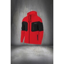 Poseidon Storm Erkek Kırmızı Supra Penye Kumaş Fermuarlı Kapüşonlu Koşu Seti (S-3xl)