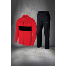 Poseidon Storm Erkek Kırmızı Supra Penye Kumaş Rahat Mevsimlik Eşofman Takımı (S-3xl)