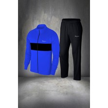 Poseidon Storm Erkek Mavi Supra Penye Kumaş Şık Taşarım Kişiye Özel Eşofman Takımı (S-3xl)