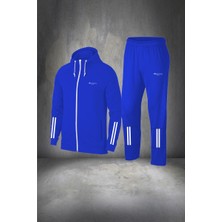 Poseidon Storm Erkek Mavi Supra Penye Kumaş Rahat Kapüşonlu  Şık Eşofman Takımı (S-3xl)