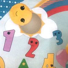Miray Bebe Aynalı Oyuncaklı Özel Üretim Büyük Boy Aktivite Minderi Oyun Halısı - 110 cm