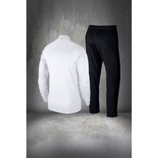 Poseidon Storm Büyük Beden Erkek Beyaz Supra Penye Kumaş Şık Eşofman Takımı (4xl- 10XL)
