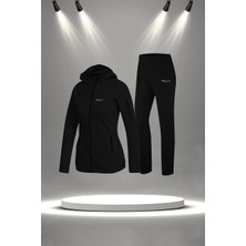Poseidon Storm Kadın Siyah Supra Penye Kumaş Mevsimlik Eşofman Takımı (S-3xl)