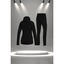Poseidon Storm Kadın Siyah Supra Penye Kumaş Mevsimlik Eşofman Takımı (S-3xl)