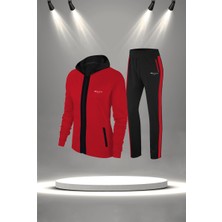Poseidon Storm Kadın Kırmızı Supra Penye Nefes Alabilen Kumaş Şık Eşofman Takımı (S-3xl)