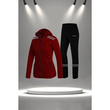 Poseidon Storm Kadın Bordo Supra Penye Kumaş Koşu ve Yürüyüş Seti (S-3xl)