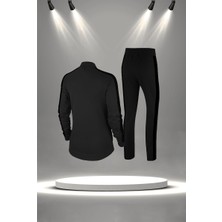 Poseidon Storm Kadın Siyah Supra Penye Kumaş Eşofman Takımı Seti (S-3xl)