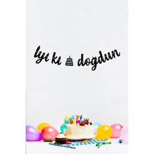 Pekshop Iyi Ki Doğdun Doğum Günü Banner Kaligrafi Banner Yazı Siyah