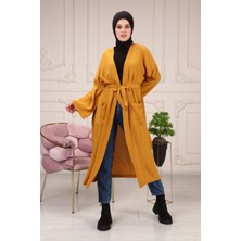 Kadın Çağla Kuşaklı Çift Cepli Kimono 5301