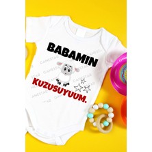 Canestar Özel Tasarım Bebek Zıbın - Çıtçıtlı Body-Zıbın Babamın Kuzusuyum