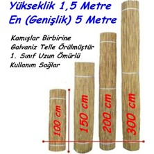 Ersa Hediyelik 1.5-5 Metre Galvaniz Bakır Telli Hasır Kamış Bahçe Çiti Bambu Çit
