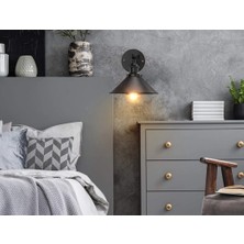 Mylights Retro  Rustik  Vintage Metal Duvar Lambası Aplik Gece Lambası  Mafsalı Hareketli  22CM En