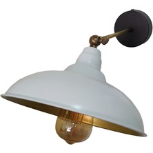 My Lights Retro Rustik Beyaz Içi Altın Metal Sarkıt Avize Aplik