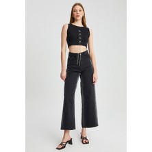 Parkkaron Kadın Ön Zincir Bağlama Kolsuz Crop Body