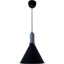 Dylight Retro Siyah Metal Dekoratif Tekli Kafe Mutfak Aydınlatma Avize ÇAP:23CM