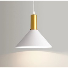 Dylight Retro Metal Beyaz Dekoratif Rustik Kafe Mutfak Sarkıt Avize Çap:30 cm
