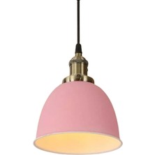 Dylight Retro Metal Dekoratif Pembe Tekli Kafe Mutfak Aydınlatma Avize