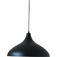 Dylight Retro Metal Dekoratif Rustik Kafe Mutfak Aydınlatma Siyah Içi Beyaz Sarkıt Avize Çap:35 cm