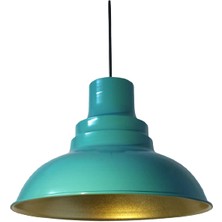 Dylight Retro Metal Turkuaz Mavi Dekoratif Rustik Metal Sarkıt Avize Çap:30 cm