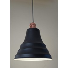 Dylight Retro Metal Siyah Bakır Duylu Dekoratif Rustik Tekli Sarkıt Avize Çap:27 cm