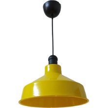 Dylight Retro Metal Sarı Dekoratif Tekli Sarkıt Avize Cafe Mutfak Aydınlatma Çap:30 cm