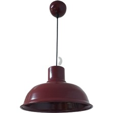 Retro Metal Bordo Dekoratif Ruktik Tekli Sarkıt Kafe Mutfak Aydınlatma Çap:30 cm