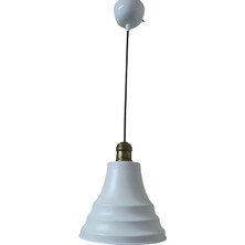 Dylight Retro Metal Eskitme Duylu Beyaz Içi Beyaz Tekli Sarkıt Avize Çap.27 cm
