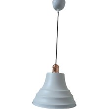 Dylight Retro Metal Bakır Duylu Beyaz Içi Beyaz Tekli Sarkıt Avize Çap.27 cm