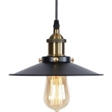 Dylight Retro Metal Siyah Metal  Dekotatif Tekli Sarkıt Avize