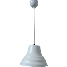 Dylight Retro Metal Dekoratif Sarkıt Avize Beyaz Içi Beyaz Kafe Mutfak Aydınlatma Çap:27 cm
