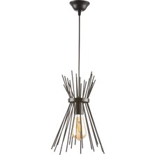 Retro Metal Tekli Siyah Rustik Dekoratif Kirpi Sarkıt Avize