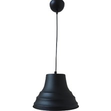 Dylight Retro Metal Dekoratif Siyah Içi Siyah Kafe Mutfak Aydınlatma Avize Çap:27 cm