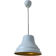 Dylight Retro Metal Dekoratif Sarkıt Avize Beyaz Içi Gold Çap:27 cm