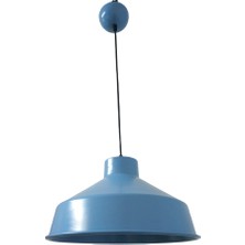 Retro Metal Mavi Dekoratif Tekli Kafe Mutfak Çocuk Odası Sarkıt Avize Çap:30 cm