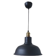 Retro Metal Siyah Dekoratif Eskitme Duylu Kafe Siyah Içi Siyah Mutfak Avize Çap:30 cm